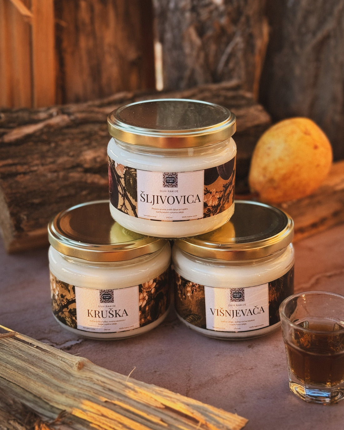 Sveće Šljivovica, Kruška i Višnjevača iz kolekcije Duh Rakije