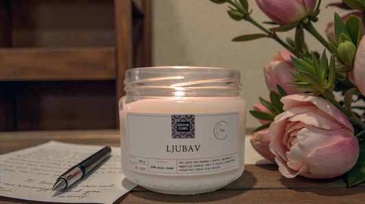 LJUBAV - SOJINA MIRISNA SVEĆA SA MIRISOM MAGNOLIJE I VANILE